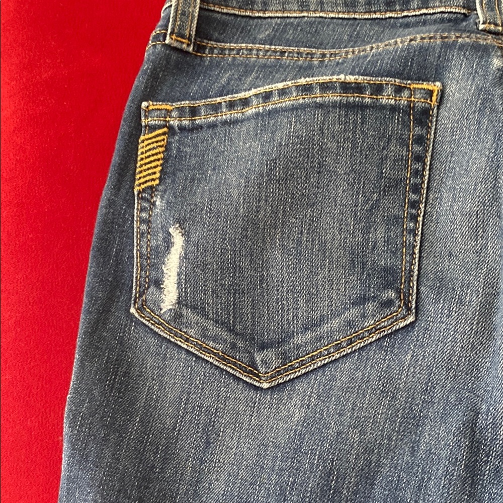 PAIGE Blue Skinny Jeans with Distressed Details - Picture 7 of 9
